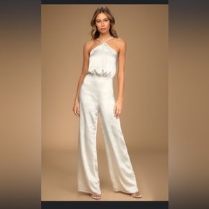 Satin Wide Leg Jumpsuit NWT